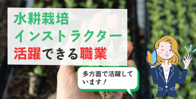 水耕栽培インストラクター活躍できる職業