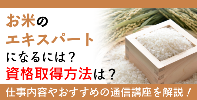 お米資格とは？難易度・取得方法・活躍の場紹介