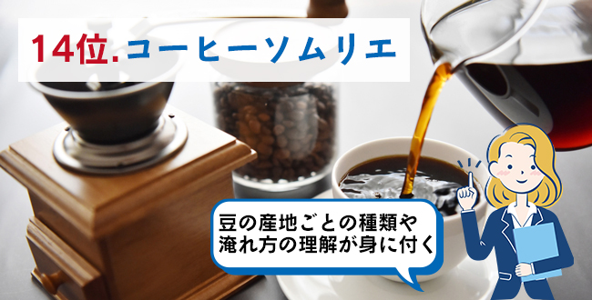 14位.コーヒーソムリエ